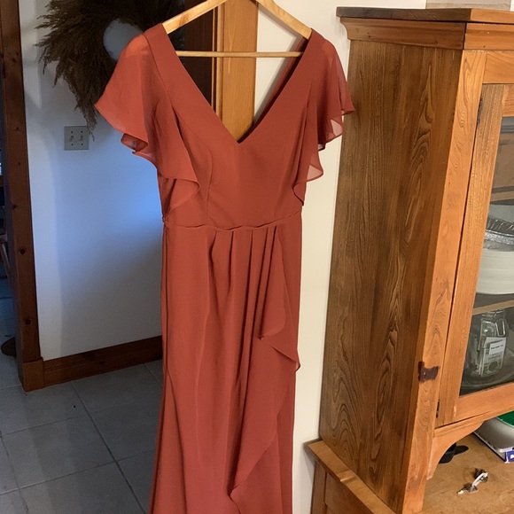 Floor Length David’s Bridal Cinnamon Dress - Picture 3 of 4